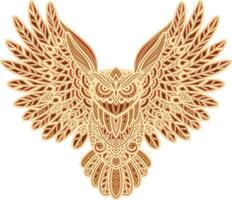 OWL Multilayer Cut File specially prepared for the laser cutting machines. This decoration create a sense of depth and texture, lending a realistic and lifelike appearance to the design. vector