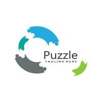 puzzle logo vector icon