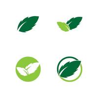 leaf ecology nature element vector icon