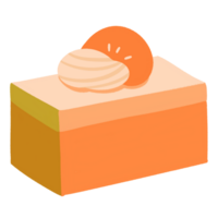 Illustration of cute orange dessert and cake png