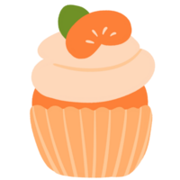 illustration av söt orange efterrätt och kaka png