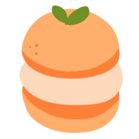 illustration av söt orange efterrätt och kaka png