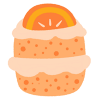 Illustration of cute orange dessert and cake png