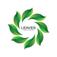 Eco icon green leaf logo vector