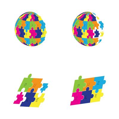 puzzle logo vector