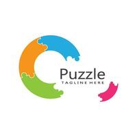 puzzle logo vector icon