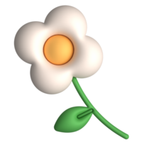 cute 3d nature flowers and rainbow png