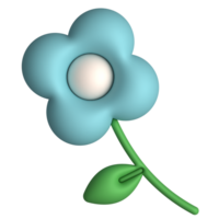 cute 3d nature flowers and rainbow png