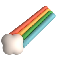 carino 3d natura fiori e arcobaleno png