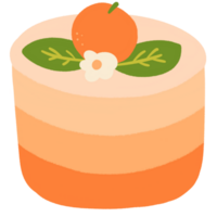 Illustration of cute orange dessert and cake png