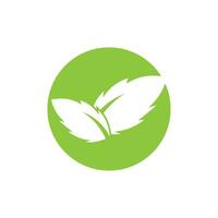 leaf ecology nature element vector icon