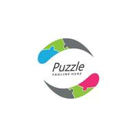 puzzle logo vector icon