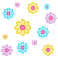 colorful flowers design png