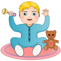 süß Baby mit Spielzeuge png