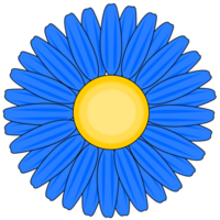 blue daisy flower png