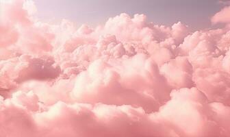 romántico rosado cielo antecedentes. nubes suave en puesta de sol. para tarjeta postal, libro ilustración. creado con generativo ai herramientas foto