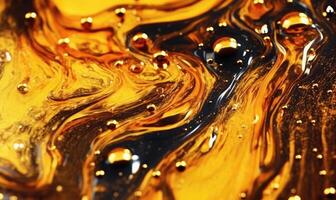 Texture of flow liquid gold. Spreading golden wallpaper. For banner, postcard, book illustration. Created with tools photo