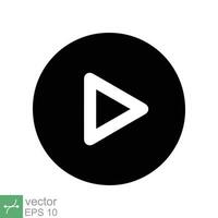 Play button icon. Simple flat style. Media player audio, triangle, click, music concept. Vector illustration isolated on white background. EPS 10.