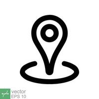 Pin location icon. Simple outline style. Map marker, place position, globe label, gps technology concept. Thin line vector illustration isolated on white background. EPS 10.