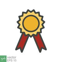 Rosette medal icon. Simple flat style. Award, ribbon, accomplishment, badge, certificate concept. Vector illustration symbol isolated on white background. EPS 10.