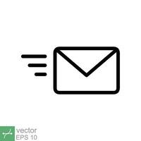 Send letter icon. Simple outline style. Envelope, message, email, post, fast concept. Thin line vector illustration symbol isolated on white background. EPS 10.