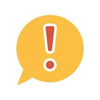 Bubble chat with exclamation mark inside for error message. Warning pop up notification. Hazard warning symbol. Chat, caution, warning icon. Vector illustration filled outline style. EPS10