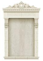 Classic architectural marble window or door facade decor for the frame. Set of vector elements. Transparent shadow.