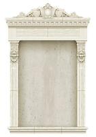 Classic architectural marble window or door facade decor for the frame. Set of vector elements. Transparent shadow.