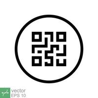 escanear qr código icono. sencillo plano estilo. exploración negro redondo qr Insignia en móvil solicitud, código de barras, digital identificación concepto. vector ilustración símbolo aislado en blanco antecedentes. eps 10