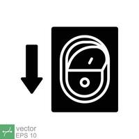 Light off, electric switch icon. Simple solid style. Power turn off button, toggle switch of position concept for web and app. Glyph vector illustration isolated on white background. EPS 10.