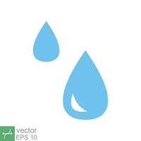 Water drops icon. Simple flat style. Drop water, droplet, liquid, oil, rain, clean aqua, farming, nature, environment concept. Vector illustration isolated on white background. EPS 10.