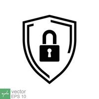 Security icon. Simple flat style. Shield secure, privacy protect, guarantee safe, network guard, safety concept. Vector illustration symbol isolated on white background. EPS 10.