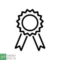 rosetón medalla icono. sencillo contorno estilo. otorgar, cinta, logro, insignia, certificado concepto. línea vector ilustración símbolo aislado en blanco antecedentes. eps 10