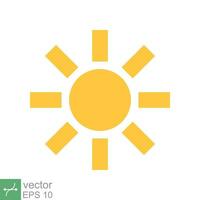 Sun icon. Simple flat style. Nature logo, contemporary, sunset, summer concept. Vector illustration isolated on white background. EPS 10.