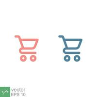 Shopping cart icon. Simple flat style. Shop, buy, web, internet, trolley, basket, online store concept. Vector illustration symbol isolated on white background. EPS 10.