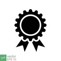 Rosette medal icon. Simple solid style. Award, ribbon, accomplishment, badge, certificate concept. Glyph vector illustration symbol isolated on white background. EPS 10.