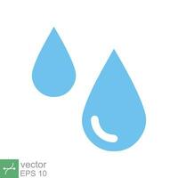 Water drops icon. Simple flat style. Drop water, droplet, liquid, oil, rain, clean aqua, farming, nature, environment concept. Vector illustration isolated on white background. EPS 10.