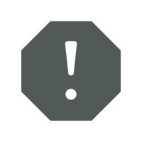 exclamation mark in octagonal shape for hazard warning symbol. Beware secure caution in traffic road. Warning pop up Attention, warning icon. Vector illustration solid, glyph style. EPS 10