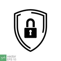 Security icon. Simple flat style. Shield secure, privacy protect, guarantee safe, network guard, safety concept. Vector illustration symbol isolated on white background. EPS 10.