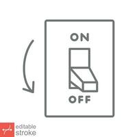 Light off, electric switch icon. Simple outline style. Power turn off button, toggle switch of position concept. Thin line vector illustration isolated on white background. Editable stroke EPS 10.