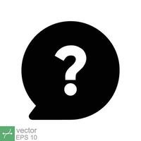 Question mark in bubble icon. Simple flat style. Help speech bubble symbol, ask, query, faq concept. Vector illustration isolated on white background. EPS 10.