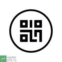 Scan qr code icon. Simple flat style. Scanning black round qr badge on mobile application, barcode, digital identification concept. Vector illustration symbol isolated on white background. EPS 10.