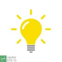 Light bulb icon. Simple flat style. glow lamp, idea, solution, inspiration, yellow lightbulb, technology concept. Vector illustration isolated on white background. EPS 10.