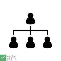 Organization chart icon. Simple solid style. Org hierarchy, company diagram flow symbol, team structure, business concept. Glyph vector illustration isolated on white background. EPS 10.