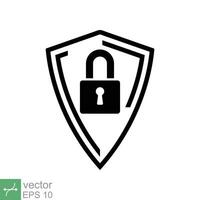 Security icon. Simple flat style. Shield secure, privacy protect, guarantee safe, network guard, safety concept. Vector illustration symbol isolated on white background. EPS 10.