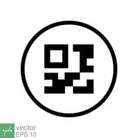 Scan qr code icon. Simple flat style. Scanning black round qr badge on mobile application, barcode, digital identification concept. Vector illustration symbol isolated on white background. EPS 10.