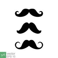 Old style mustaches icon set. Simple flat style. Cartoon, dad, mister, gentleman concept. Vector illustration isolated on white background. EPS 10.