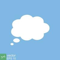 Think bubble. Empty white cloud speech bubble cartoon, idea, communication concept. Simple flat style. Vector illustration isolated. EPS 10.