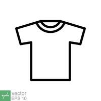 T-shirt icon. Simple outline style. Shirt, tee, sport, clothes, blank, fashion concept. Thin line vector illustration isolated on white background. EPS 10.