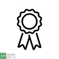 rosetón medalla icono. sencillo contorno estilo. otorgar, cinta, logro, insignia, certificado concepto. línea vector ilustración símbolo aislado en blanco antecedentes. eps 10